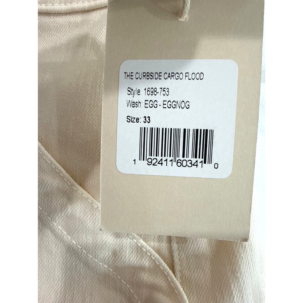 Mother The Curbside Cargo Flood Pants Eggnog 33 NWT Barrel Leg - Picture 11 of 12